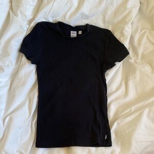 tna basic black ribbed tee